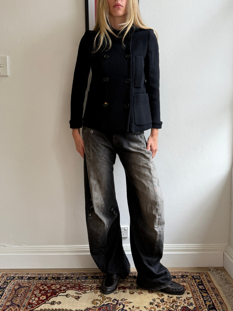 Miu Miu Virgin Wool Peacoat