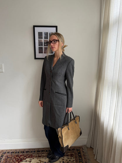Dolce & Gabbana Circa 1990s Tailored Charcoal Long Coat